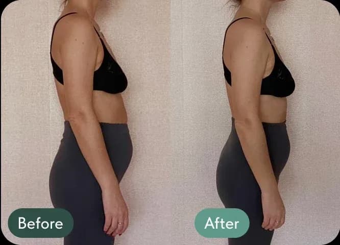 “I finally feel like my body is working with me, not against me”. Postural alignment improved — more upright stance, retracted shoulders, and neutral spine, reducing lower back strain and improving weight distribution.. Core engagement increased — deeper activation of abdominal muscles, especially the transverse abdominis, supporting the spine and enhancing breathing.. Diaphragmatic function improved — better posture allowed fuller diaphragm expansion, improving oxygen intake and easing internal pressure.. Pelvic positioning stabilized — reduced anterior pelvic tilt helped prevent back pain and supported digestion, breathing, and body balance.
