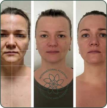 Strong tension in the lower face has disappeared. The face looks more symmetrical and relaxed. Jawline and chin contours became more defined. Overall appearance looks younger and more refreshed