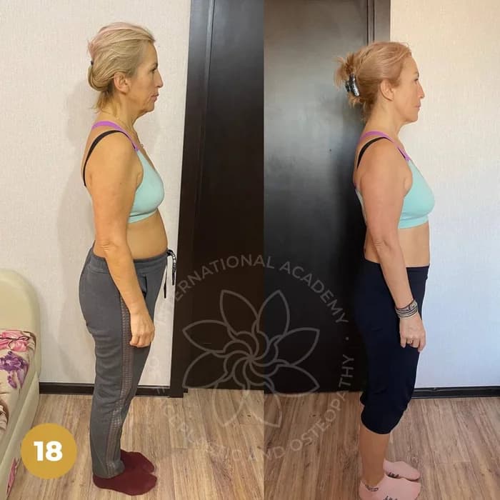 The lower-back arch eases and the pelvis sits level