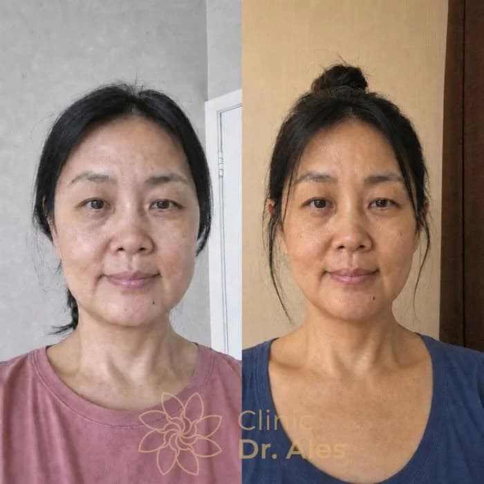 Before and after — Case 5: Softer folds, calmer and more even skin tone