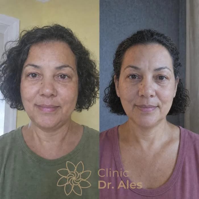 Before and after — Case 7: Softer folds, lifted cheek and jaw contour