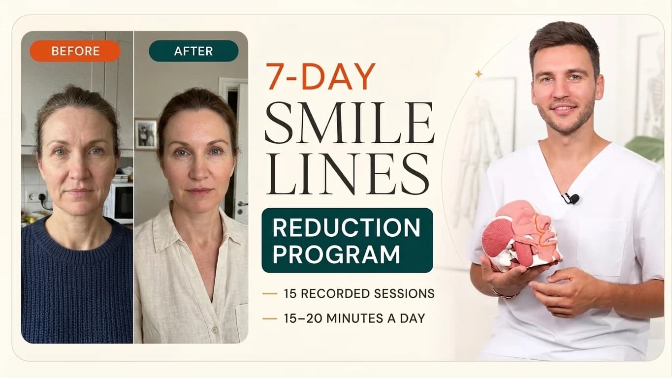 7-Day Smile Lines Reduction Program — 15 recorded sessions, 15–20 minutes a day