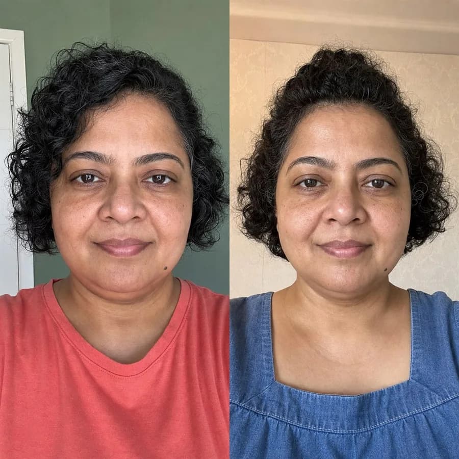 Before and after the Lymphatic Detox program