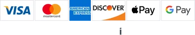 VISA, Mastercard, Discover, Apple Pay, Google Pay