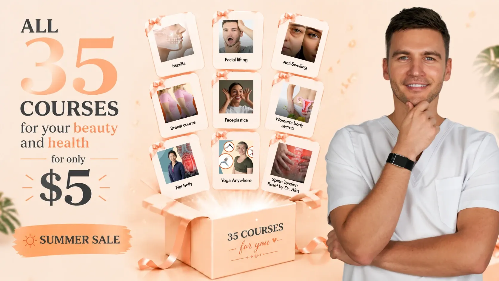 All 35 courses for your beauty and health for only $5 โ Summer Sale with Dr. Ales Ulishchenko